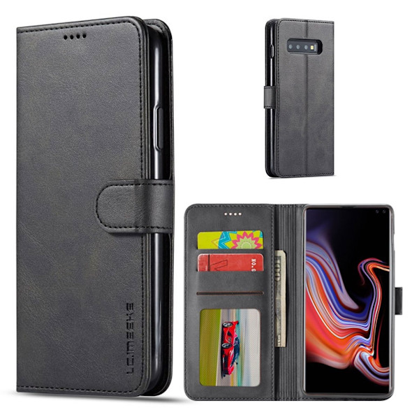 LC.IMEEKE Samsung Galaxy S10 Flip Etui - Sort Black