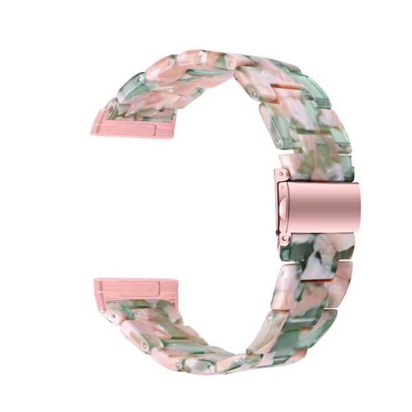 Fitbit Sense / Versa 3 resin bead watch strap - Pink / Green Flo Multicolor