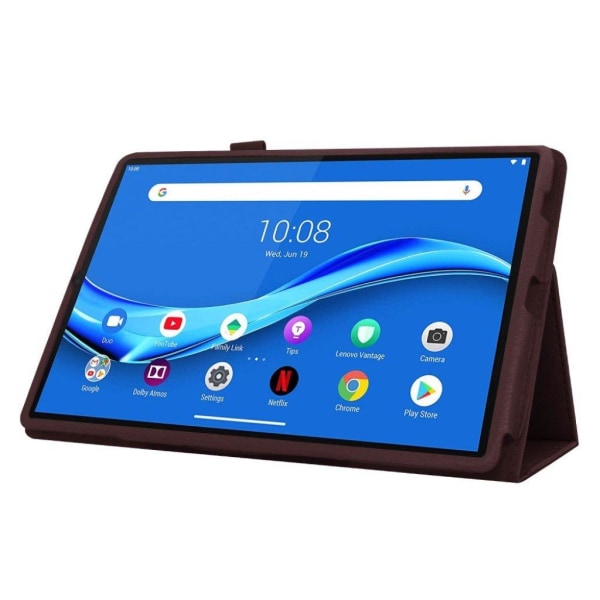 Lenovo Tab M10 FHD Plus litchi-nahkakotelo - Kahvi Brown