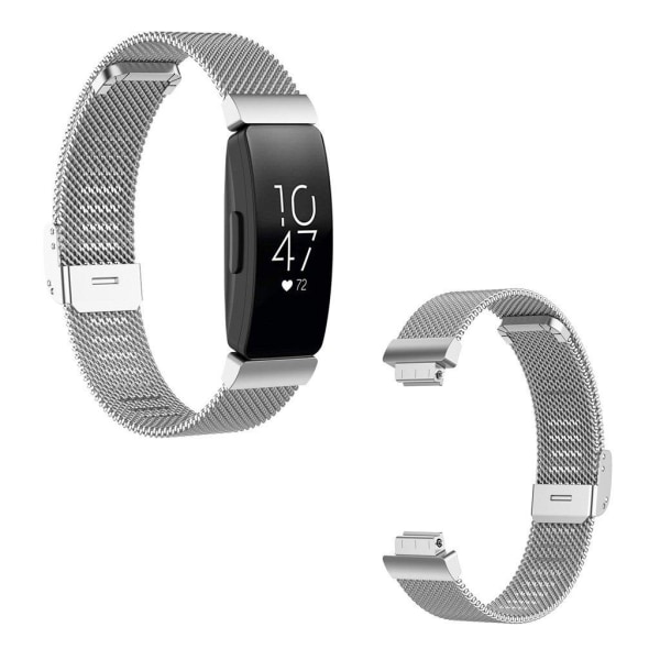 Fitbit Inspire / Inspire HR / Ace 2 ruostumattomasta teräksestä valmistettu ranneke - Hopea / Pieni Silver grey