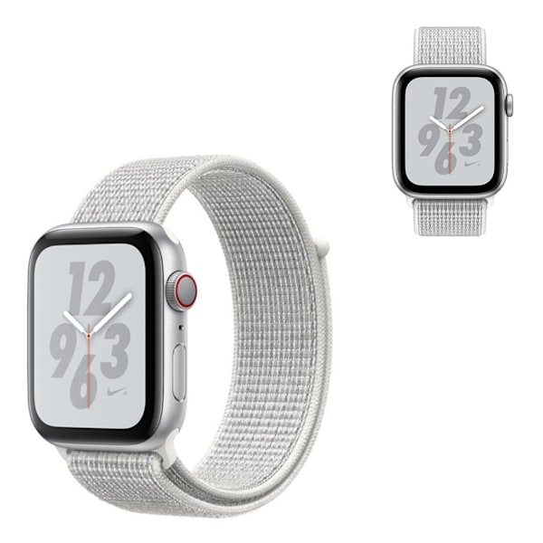Apple Watch Series 5 40mm solid color nylon klockarmband - Reflective vit Vit