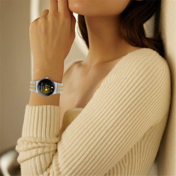 Google Pixel Watch 5 klockarmband med pärlor i rostfritt stål - Silver / Guld Guld