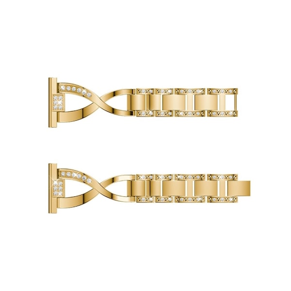 20 mm Universal X-formad strass klockarmband i legering - Guld Guld