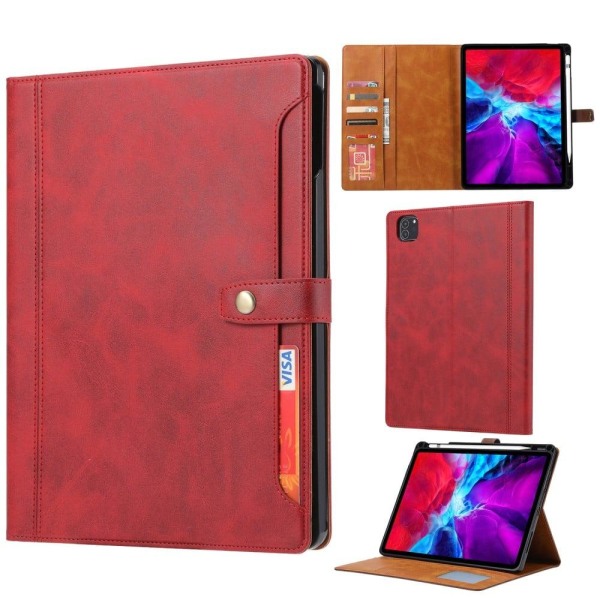 iPad Pro 12.9 (2021) wallet design leather flip case with pen sl Röd