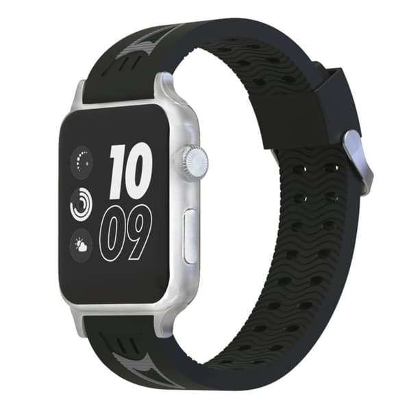 Apple Watch Series 4 44mm Smilende Ansigt silikone Urrem - Sort Black