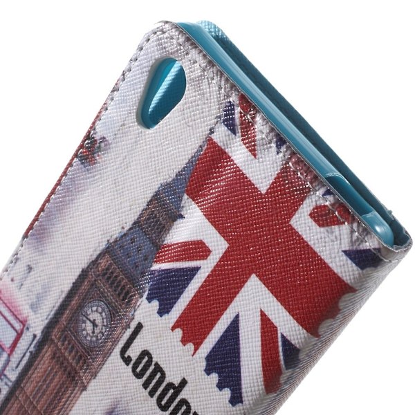 Moberg Sony Xperia Z5 Nahkakotelo - Big Ben Ja Lippu Multicolor