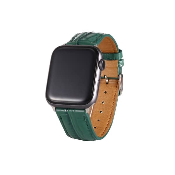 Apple Watch Series 5 / 4 40mm leather case with crocodile pattern - Green Grön