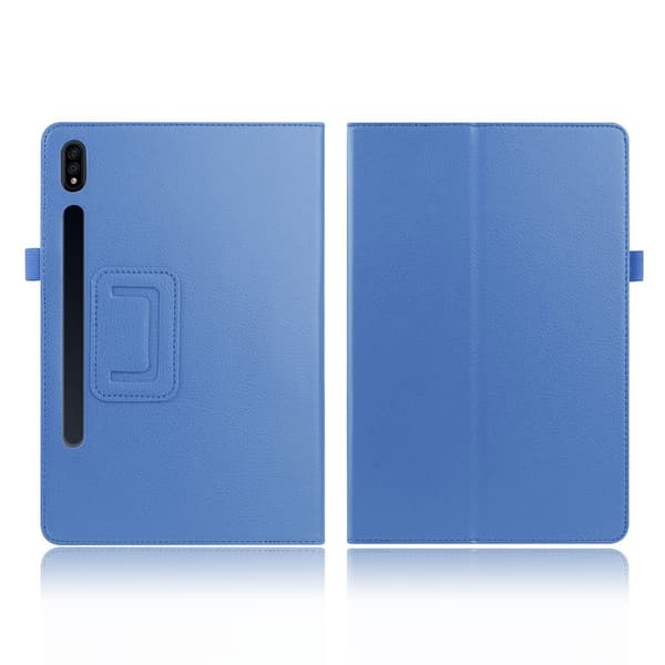 Samsung Galaxy Tab S7 litchi läder fodral - baby blå Blå