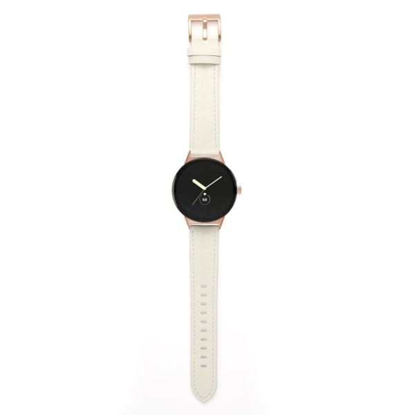 Klockarmband i äkta läder till Google Pixel Watch - Beige Vit