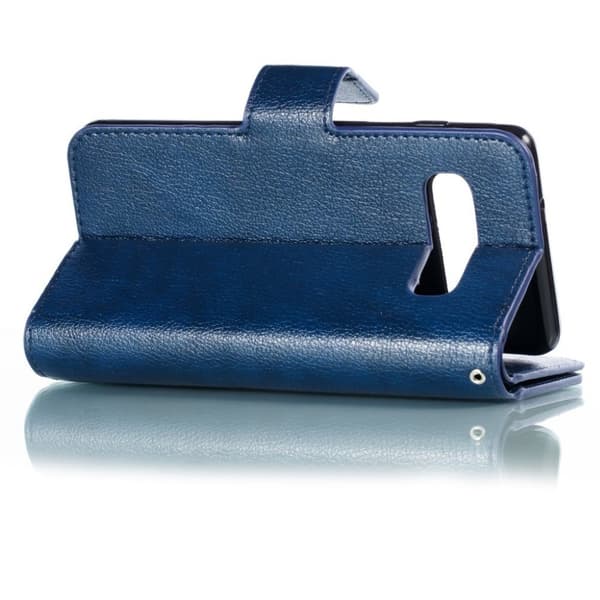 Crazy Horse Samsung Galaxy S10 læder flip etui - Blå Blue