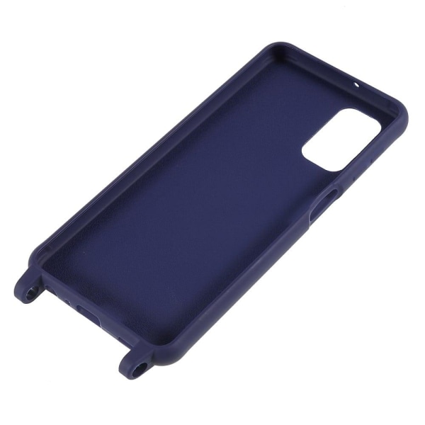 Tyndt TPU-etui med mat finish og justerbar strop til Samsung Galaxy A04s / A13 5G - Mørkeblå Blue