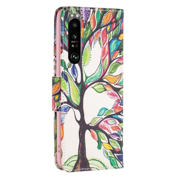 Wonderland Sony Xperia 1 III flip kuoret - Elämän Puu Multicolor