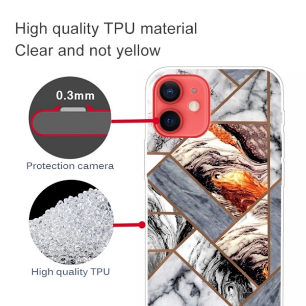 Marble design iPhone 13 cover - Fragment Af Marmorfliser Multicolor
