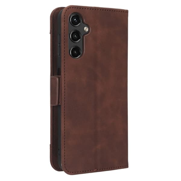 Stilfuldt Læder Etui med Pung til Samsung Galaxy A24 4G - Brun Brown