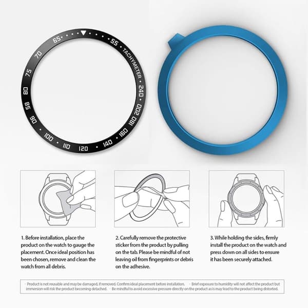 Samsung Galaxy Watch 4 (40 mm) dekorativ ramme i rustfritt stål - Svart / Hvit Multicolor