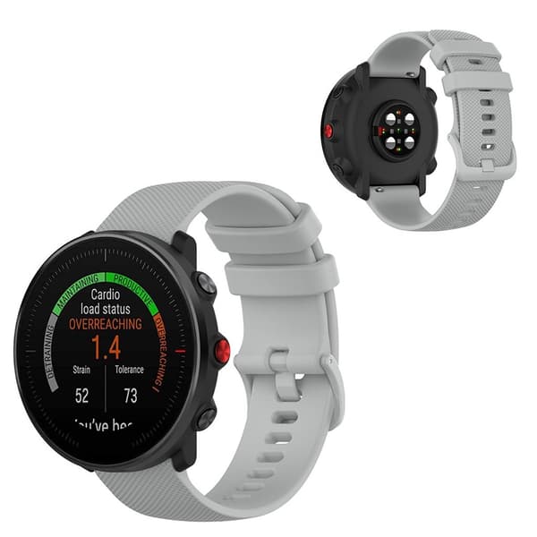Polar Vantage M / Garmin Vivoactive 4 / Huawei Watch GT klockarmband i silikon - Grå Silvergrå