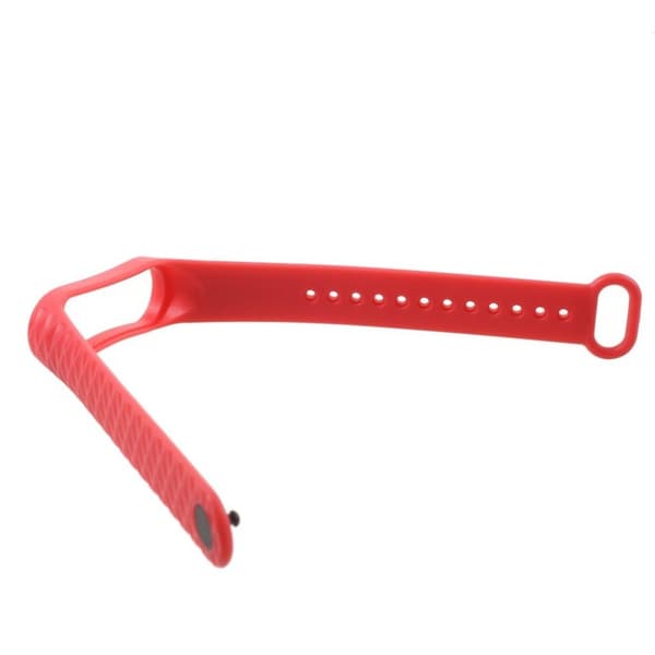 Xiaomi Mi Band 3 klockarmband romb textur sport silikon - Röd Röd