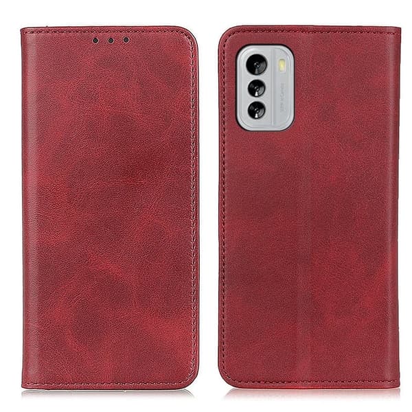 Flip Etui med Pung i Ægte Læder til Nokia G60 - Rød Red