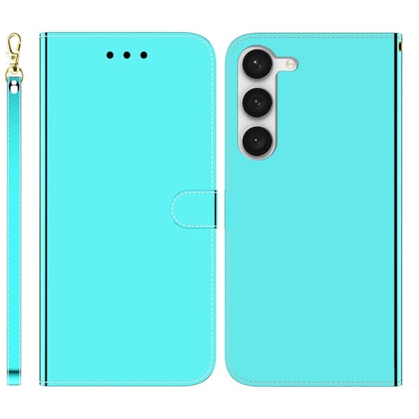 Mirror Samsung Galaxy S23 Flip Etui - Cyan Green