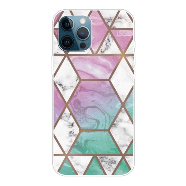 Marble design iPhone 13 Pro cover - Hvid Diamant I Farverig Bagg Multicolor