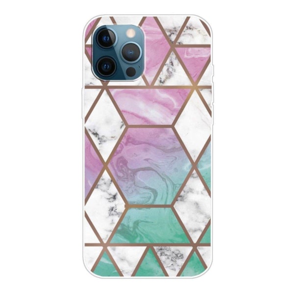 Marble design iPhone 13 Pro cover - Hvid Diamant I Farverig Baggrund Multicolor