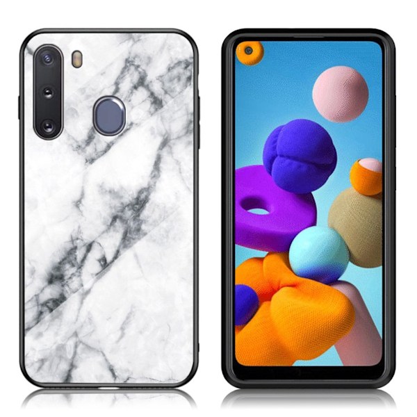 Fantasy Marble Samsung Galaxy A21 deksel - Hvit White
