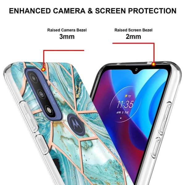 Marmormotiv Motorola G Pure skal - Blå Blå