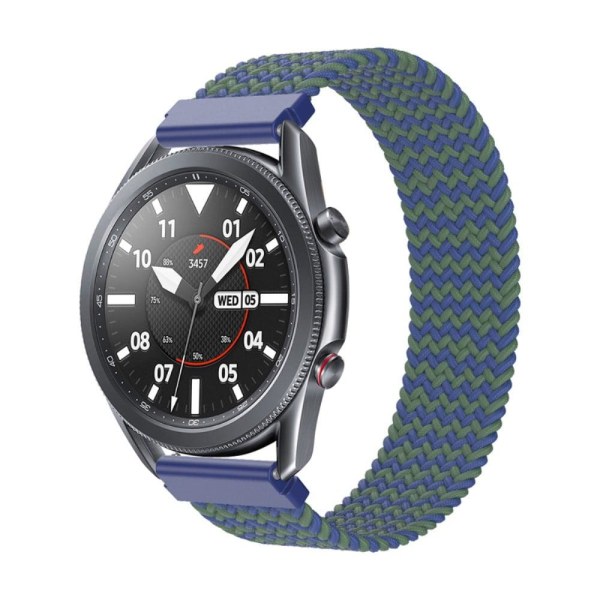 Samsung Galaxy Watch 3 (45 mm) klockarmband i elastisk nylon - W-Form Blå / Grön Storlek: S Blå