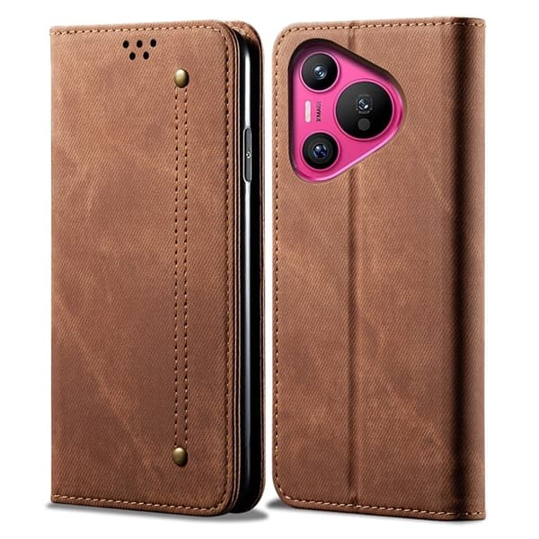 Jeans Huawei Pura 70 flip etui - Kaffe Brown