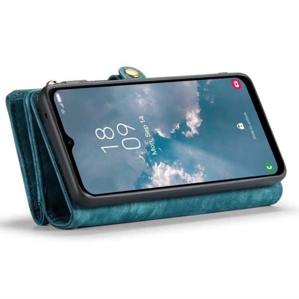 CaseMe Samsung Galaxy A14 Zipper Lompakko - Sininen Blue