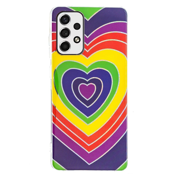Marble Samsung Galaxy A53 5G Etui - Hjerte Multicolor
