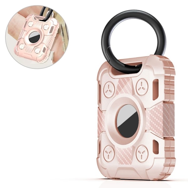 AirTags TPU-skydd med ringspänne - Rosa Rosa