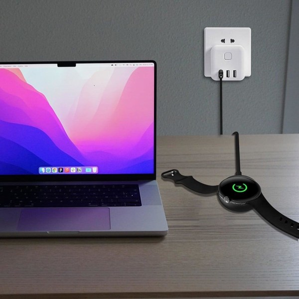1m Google Pixel Watch USB magnetisk laddningsdocka kabel - Svart Svart