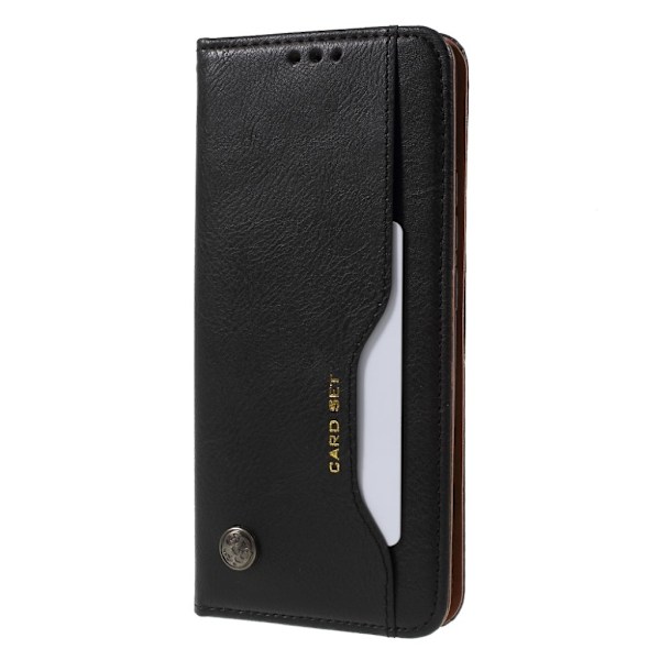 Huawei Mate 20 Pro synteetti nahkainen magneettinen lompakko suojakotelo useilla taskuilla - Musta Black