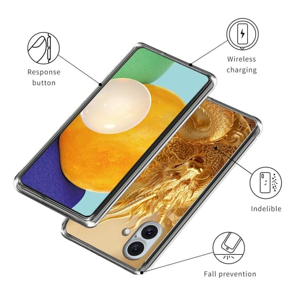 Vibe iPhone 16 Plus deksel - Gull Drage Mønster Gold