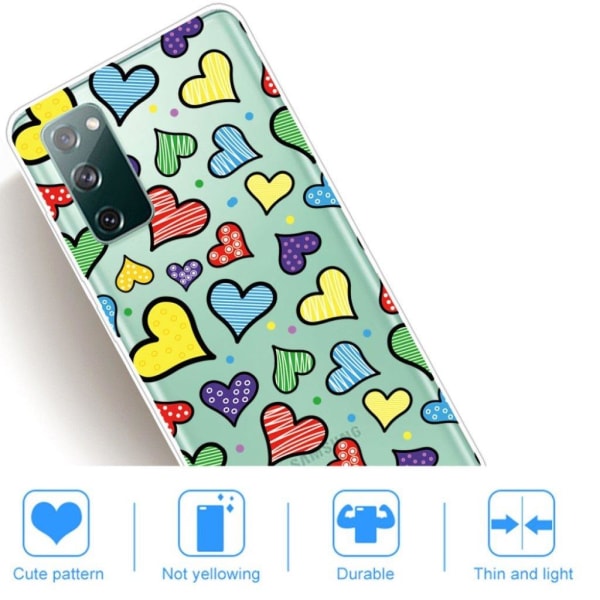 Deco Samsung Galaxy S20 Fe 5g / S20 Fe Etui - Farverig Love Hjerter Multicolor