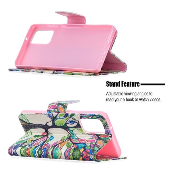 Wonderland Samsung Galaxy Note 20 Flip Etui - Farvet Træ Multicolor