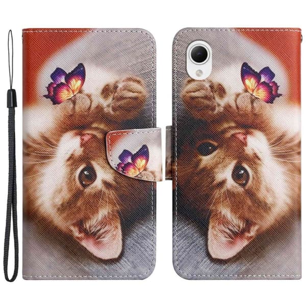 Wonderland Samsung Galaxy A23e Flip Etui - Sommerfugl / Kat Brown