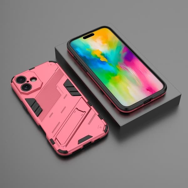 Iskunkestävä hybridisuoja modernilla kosketuksella iPhone 16 Plus - Ruusu Pink
