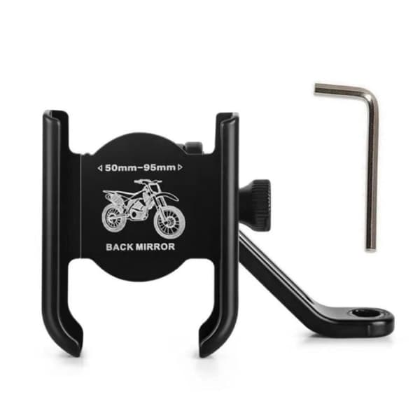 Fäste för telefon i aluminiumlegering för cykel - Svart Svart