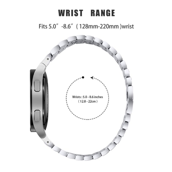 Rhinestone décor watch strap for Samsung Galaxy Watch 4 - Silver Silver grey