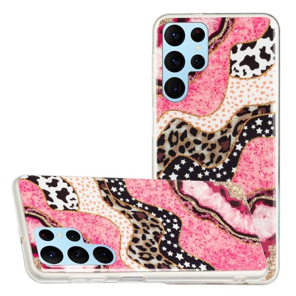 Deco Samsung Galaxy S22 Ultra Etui - Lyserød / Cow Pink