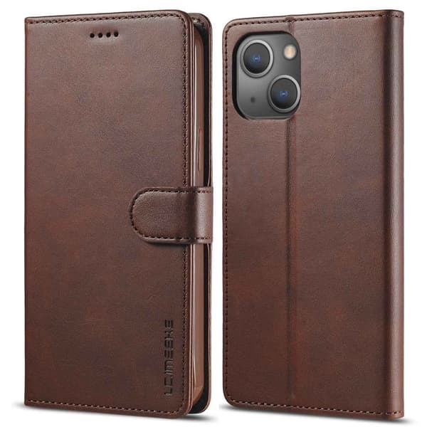 LC.IMEEKE iPhone 14 Plus Läppäkotelo - Ruskea Brown