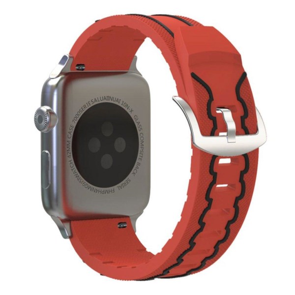 Apple Watch Series 4 40mm ECG mønster silikone Urrem - Rød / Sor Red