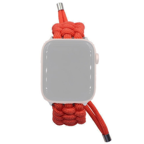 Apple Watch (45mm) punottu nylonkellohihna - Punainen Red
