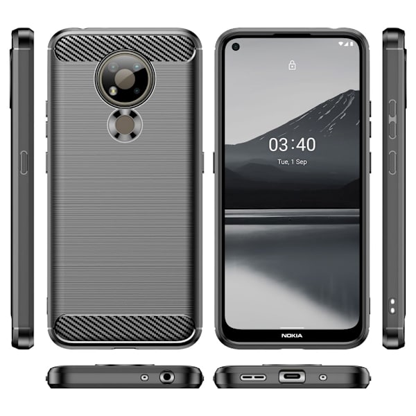 Carbon Flex Etui Nokia 3.4 - Sort Black