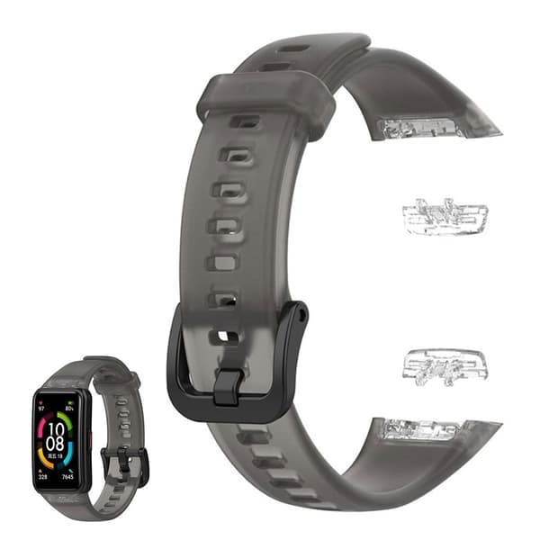 Honor Band 6 läpinäkyvä tyyli kellon hihna - Läpinäkyvä Musta Black