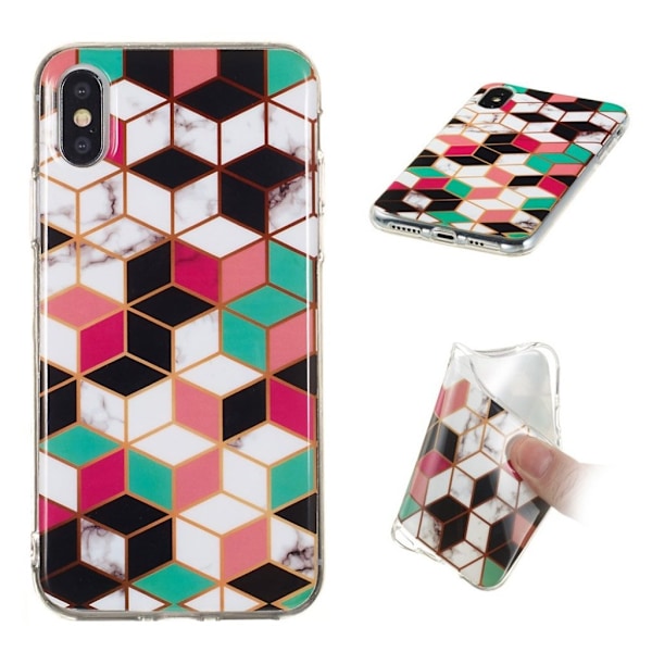 iPhone Xs Max marmori kuosi pehmeä Suojakotelo - Malli C Multicolor