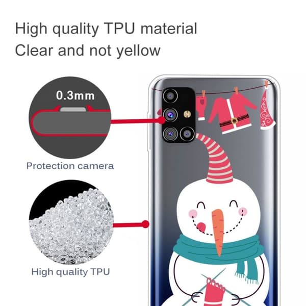 Juletaske til Samsung Galaxy M51 - Snemand Strikker Sokker White