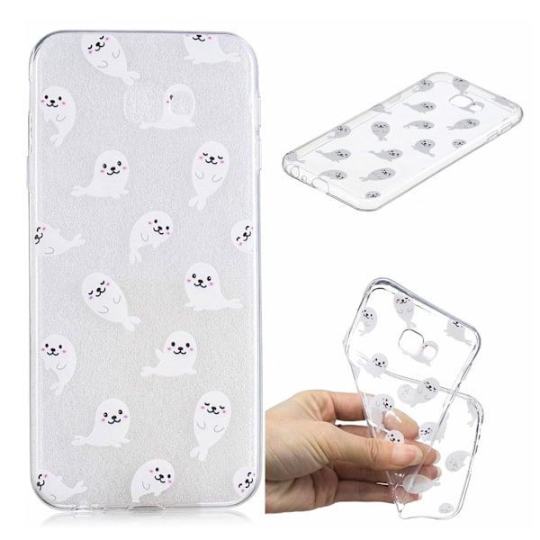 Samsung Galaxy J4 Plus (2018) mønstered blødt etui - Søløve White